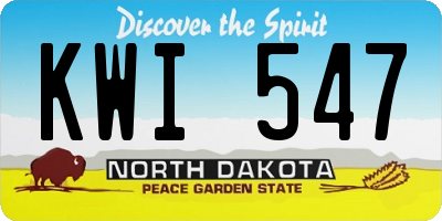 ND license plate KWI547