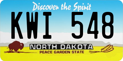 ND license plate KWI548