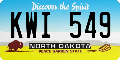 ND license plate KWI549