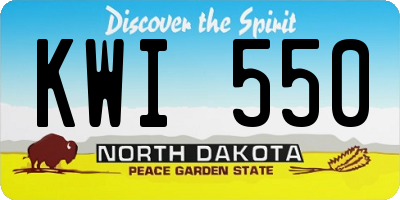 ND license plate KWI550