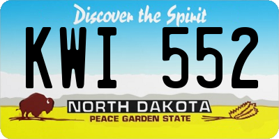 ND license plate KWI552