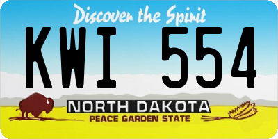 ND license plate KWI554
