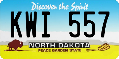ND license plate KWI557