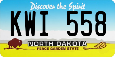 ND license plate KWI558