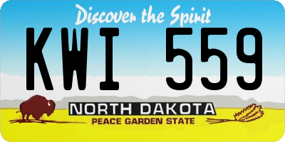 ND license plate KWI559