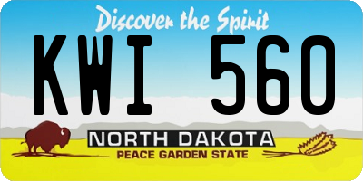 ND license plate KWI560