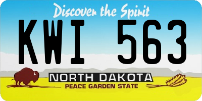 ND license plate KWI563