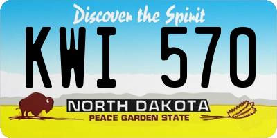 ND license plate KWI570