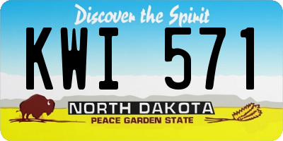 ND license plate KWI571