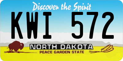 ND license plate KWI572