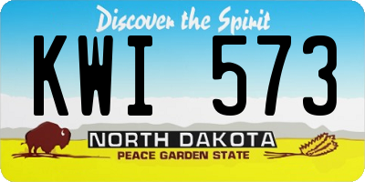 ND license plate KWI573