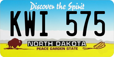 ND license plate KWI575
