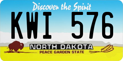ND license plate KWI576