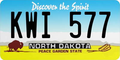 ND license plate KWI577
