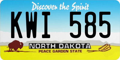ND license plate KWI585