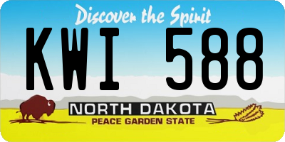 ND license plate KWI588