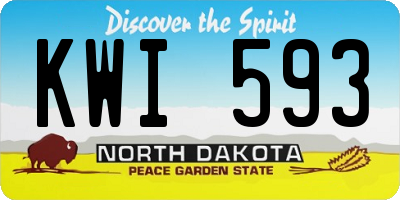 ND license plate KWI593