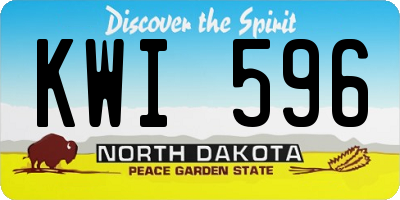 ND license plate KWI596