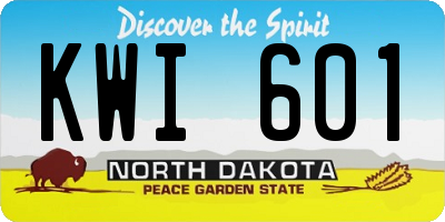 ND license plate KWI601