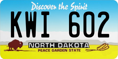 ND license plate KWI602