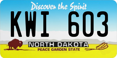ND license plate KWI603