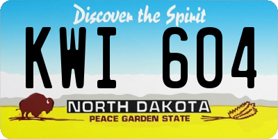 ND license plate KWI604