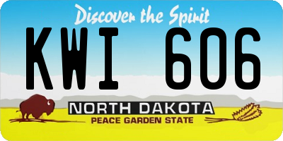 ND license plate KWI606