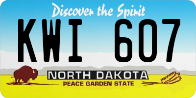 ND license plate KWI607