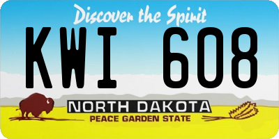 ND license plate KWI608