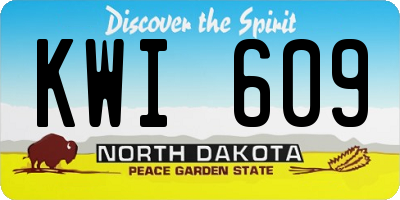 ND license plate KWI609
