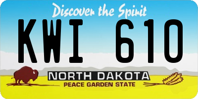 ND license plate KWI610