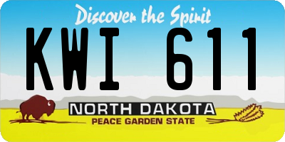 ND license plate KWI611