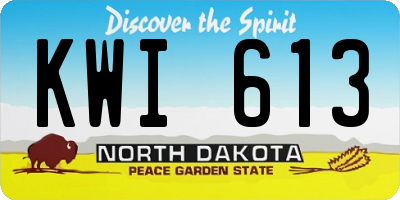 ND license plate KWI613