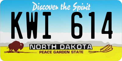 ND license plate KWI614