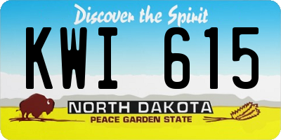 ND license plate KWI615