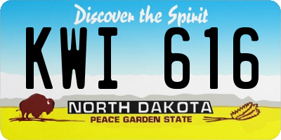 ND license plate KWI616