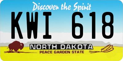 ND license plate KWI618