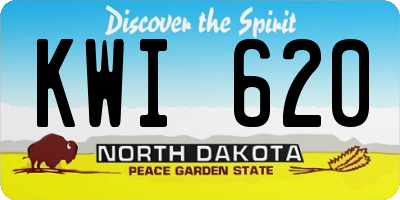 ND license plate KWI620