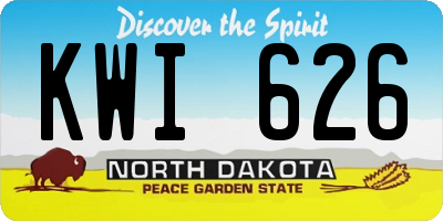 ND license plate KWI626
