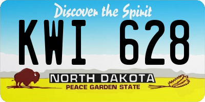 ND license plate KWI628