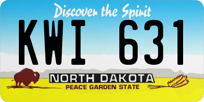 ND license plate KWI631