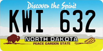 ND license plate KWI632