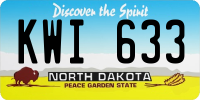 ND license plate KWI633