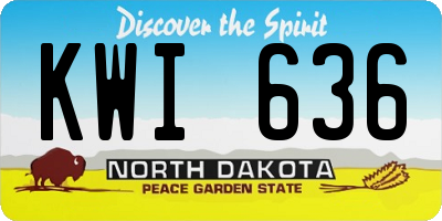 ND license plate KWI636