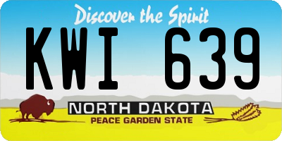 ND license plate KWI639