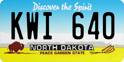 ND license plate KWI640