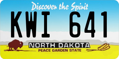 ND license plate KWI641