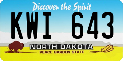 ND license plate KWI643