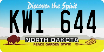 ND license plate KWI644