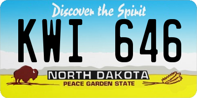 ND license plate KWI646